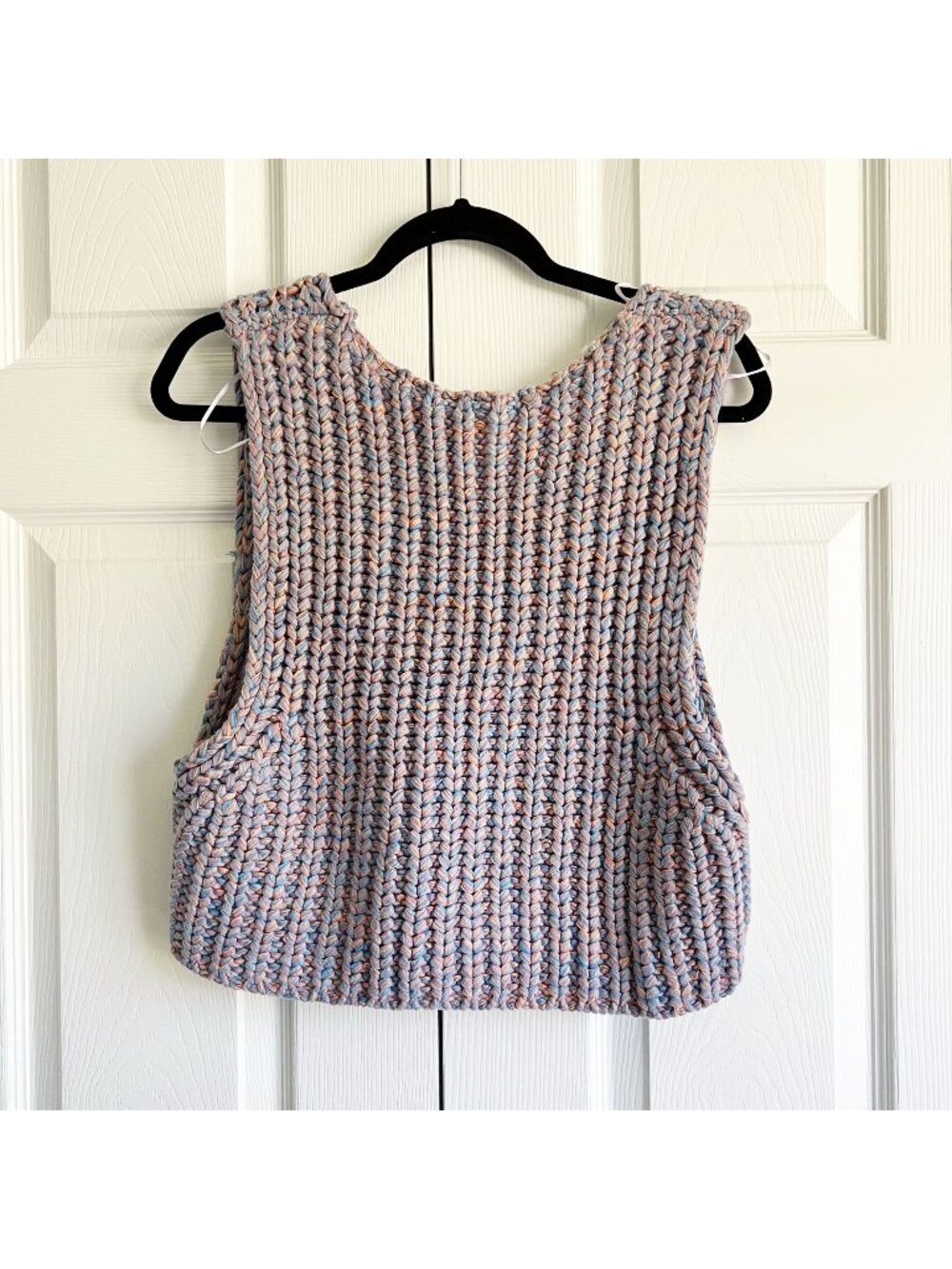 Free People Mountain Sunset Combo Purple Chunky Knit Vest Women's Size Small S